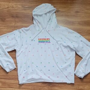 Marvel White Hoodie with Rainbow Logo XL